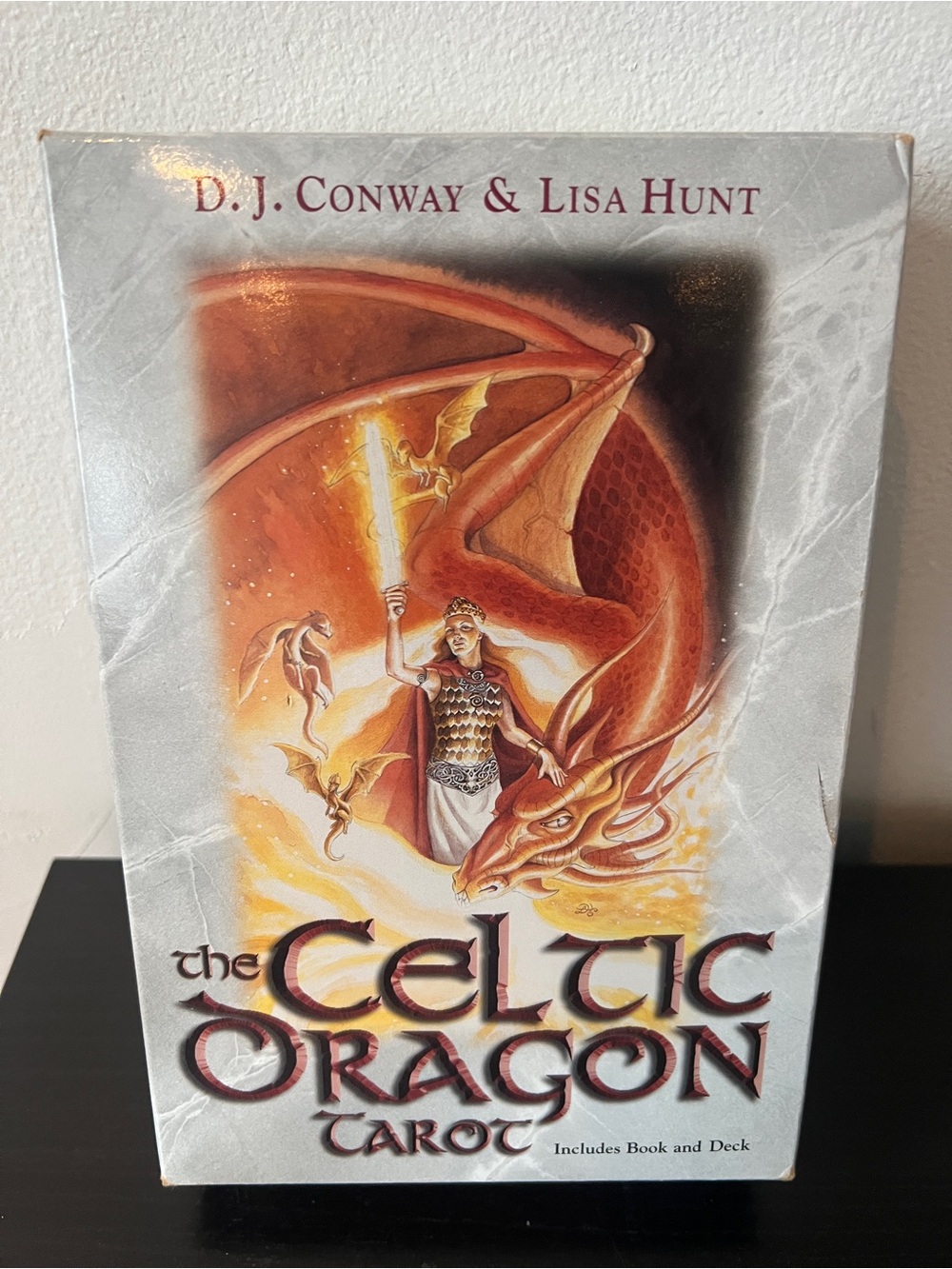 Vintage Celtic Dragon Tarot Deck & Book - Red, Gold, Cream